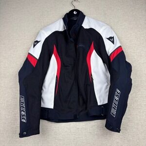 Dainese Mesh Motorcycle Jacket Black White Red Padded Riding Gear Mens 46